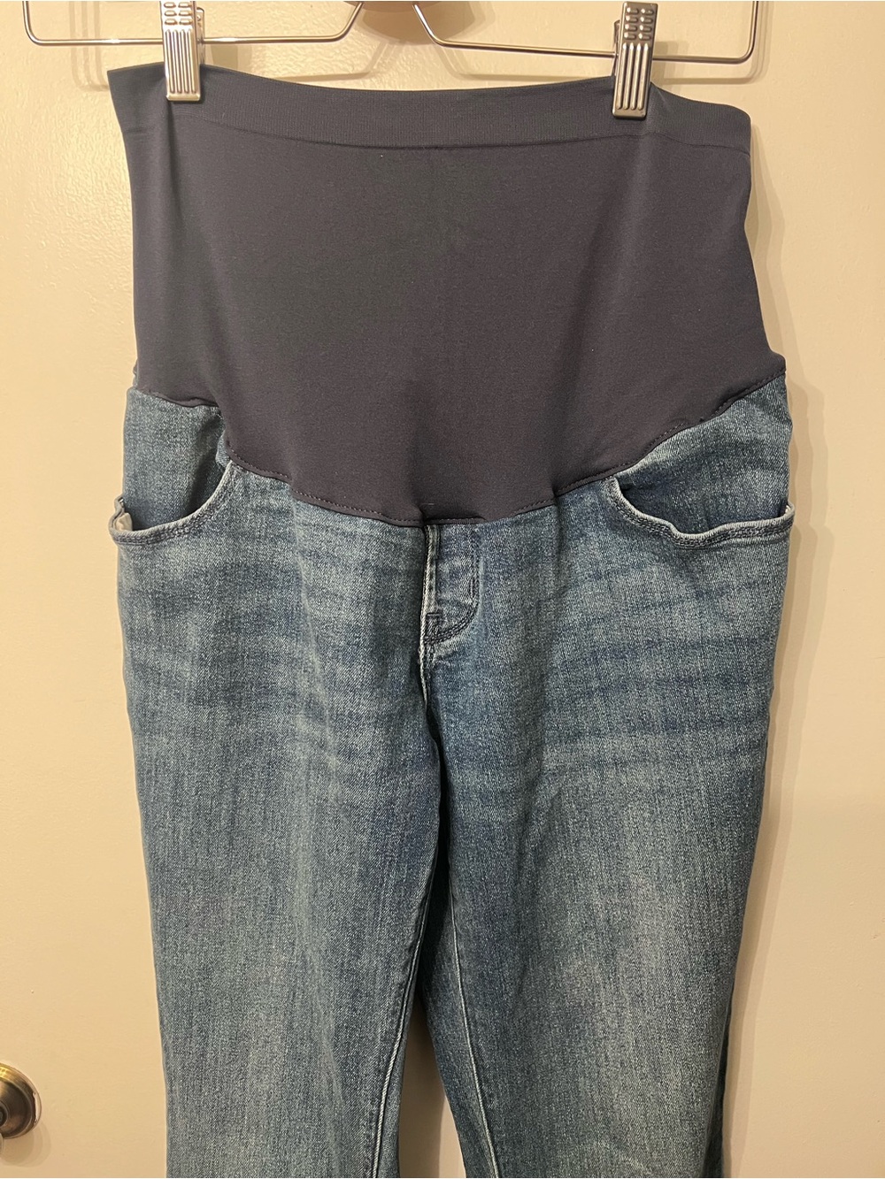 6 old navy Maternity WOW Straight FIT  Denim Jeans FULL Stretch Panel long Tall
